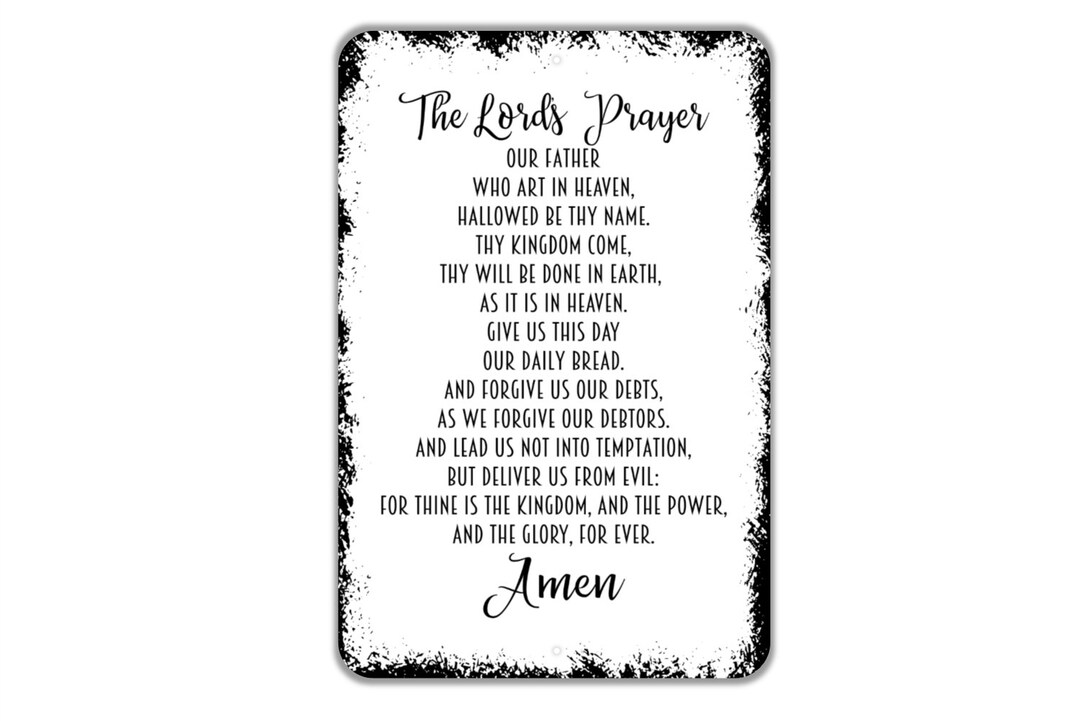 The Lord's Prayer Sign - Christian Faith Metal Indoor or Outdoor Wall ...