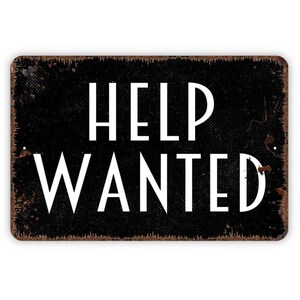 Help Wanted Sign | Now Hiring Business Sign | Job Opening Notice | Storefront Window Sign | Metal or Canvas Wall Art image 5