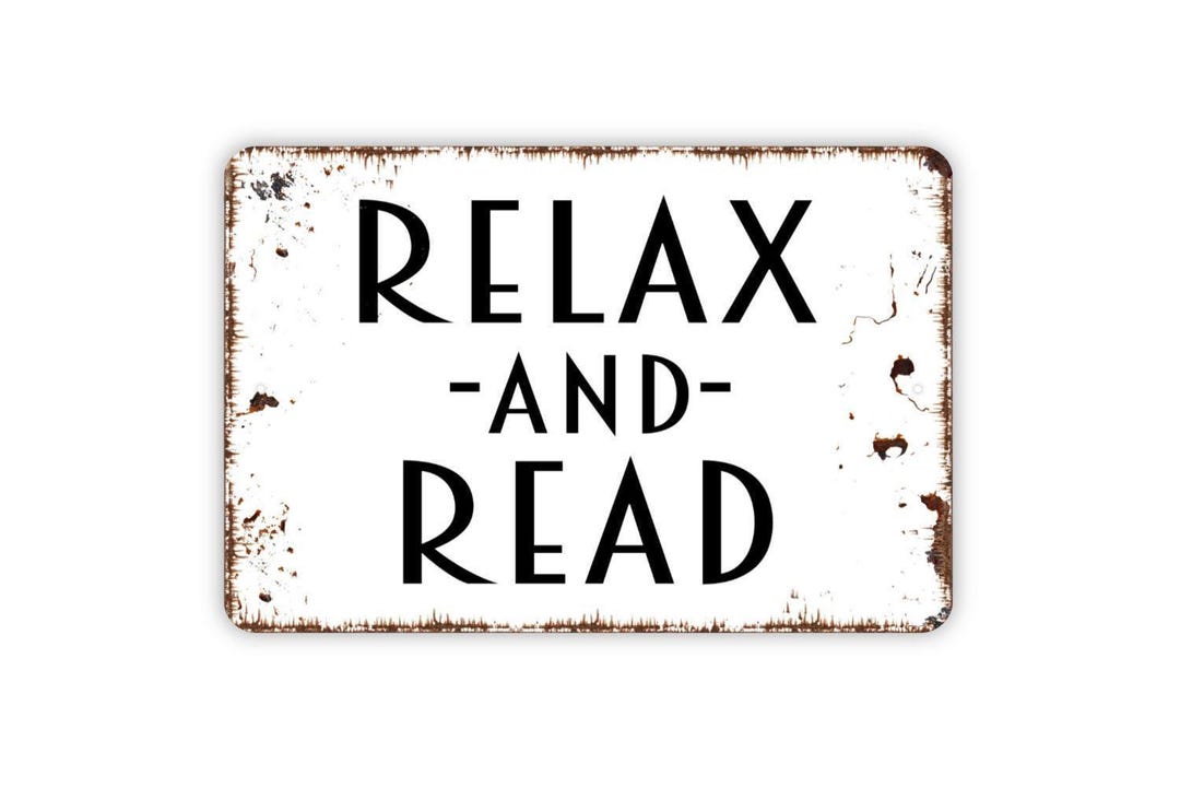 Relax and Read Sign | Reading Nook Library Wall Decor | Metal Sign or ...