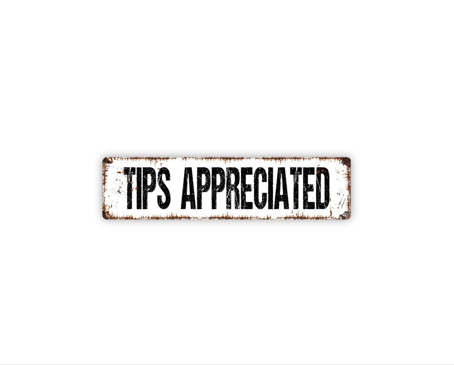 Grauity Signs Tips Appreciated Sign | Gratuity Welcome Counter Gift | Small Business ...