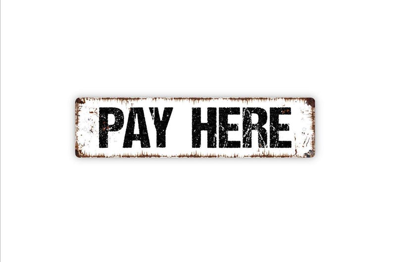 Pay Store Sign Pay Here Sign | Cashier Counter Sign | Rustic Business Decor | Checkout ...