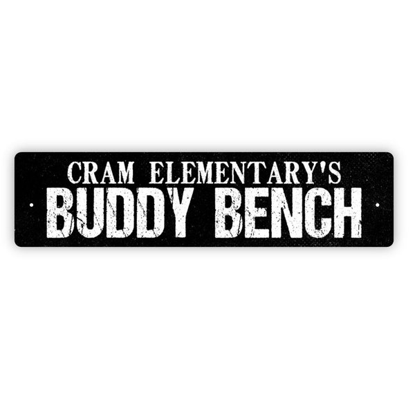 Personalized Buddy Bench Sign, Custom Metal Sign, Rustic Street Sign or Door Name Plate Plaque