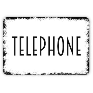 Telephone Sign - Metal Wall Art - Indoor or Outdoor