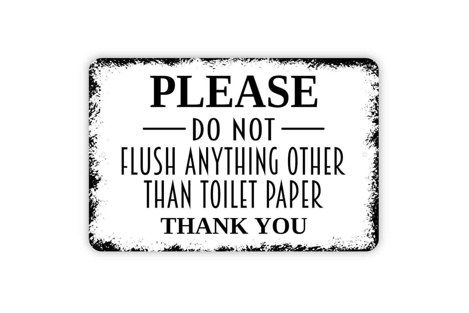 Bathroom Sign: "Please Do Not Throw Anything In Toilet" - 10x6 Inch Wooden Septic System Sign, Brown - View #6