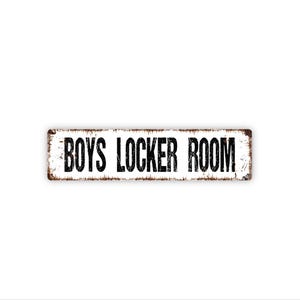 Boys Locker Room Sign | Metal Wall Decor for School, Gym, Sports Facility, Team Room | Athletic Changing Area Signage