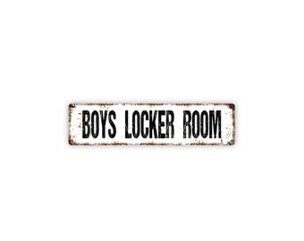 Boys Locker Room Sign | Metal Wall Decor for School, Gym, Sports Facility, Team Room | Athletic Changing Area Signage