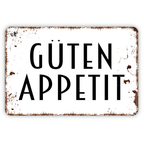 Guten Appetit Sign - Enjoy Your Meal Metal Kitchen Wall Art