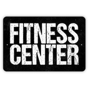 Fitness Center Sign, Workout Fitness Metal Sign, Gym Custom Family Sign With Established Date, Farmhouse Decor Modern Wall Metal Sign