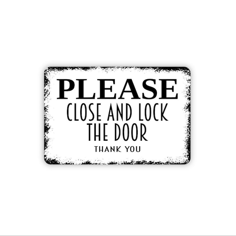 Please Lock the Door Sign - Etsy