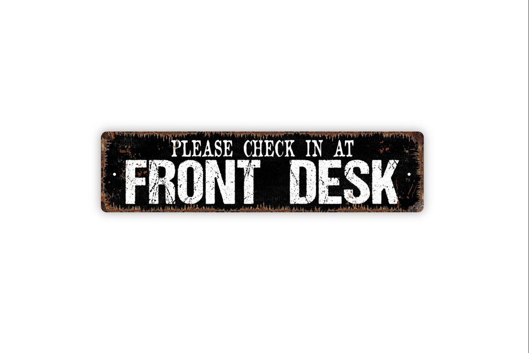 Please Check in at Front Desk Sign - Reception Lobby Office Greeting ...