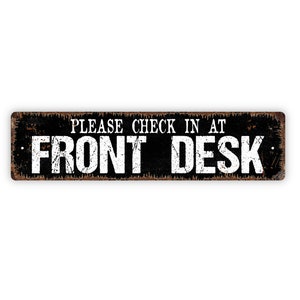 Please Check in at Front Desk Sign - Reception Lobby Office Greeting ...