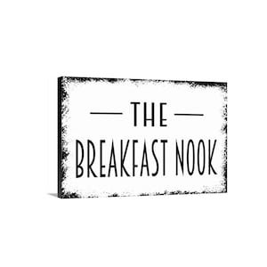 The Breakfast Nook Sign | Kitchen Nook Sign | Eat Drink Gather Wall Art | Metal Sign or Canvas Print | Farmhouse Kitchen Decor
