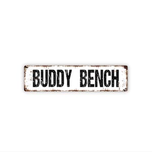 Buddy Bench Sign | Metal School Playground Sign for Friendship Bench, Recess Area, Elementary School | Kindness Inclusion Decor