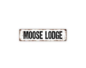 Moose Lodge Sign Metal Wall Decor for Cabin Lodge Lake House Rustic Wildlife Wall Art Home Sign