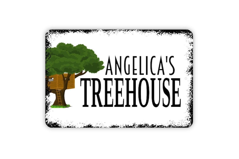 Personalized Treehouse Sign | Custom Outdoor Wall Decor Metal Sign or ...