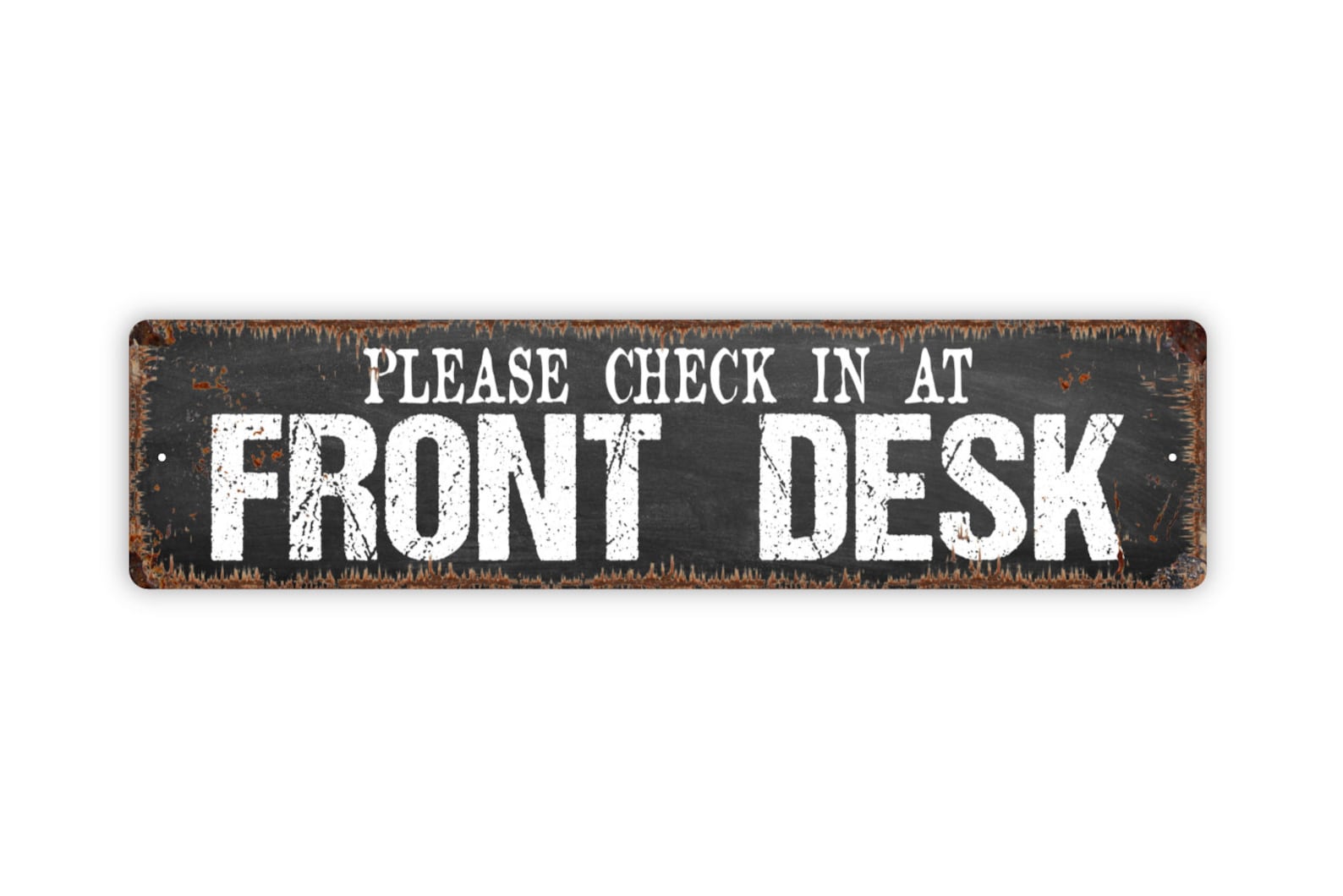 Please Check in at Front Desk Sign Rustic Custom Metal Sign - Etsy