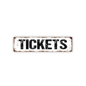 Tickets Sign | Event Admission Counter Decor | Metal Sign for Carnival, Fair, Theater, or Concession Stand