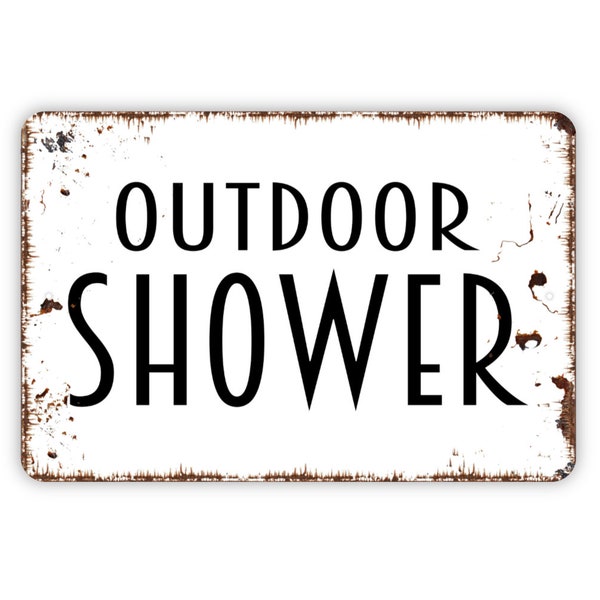 Outdoor Shower Sign - Swimming Pool Metal Indoor or Outdoor Wall Art