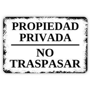 "No Traspasar / No Trespassing" Schild Aus Alu – Mit Integriertem Pfahl Für Privatgrundstück & Garten