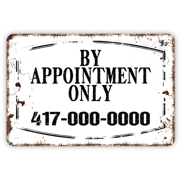 Metal Phone Number Sign Etsy