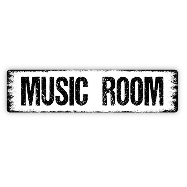 Music Room Sign - Studio Rustic Metal Street Sign or Door Name Plate Plaque