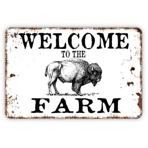 Welcome To The Buffalo Farm Sign Ranch Or Bison Custom Modern | Etsy