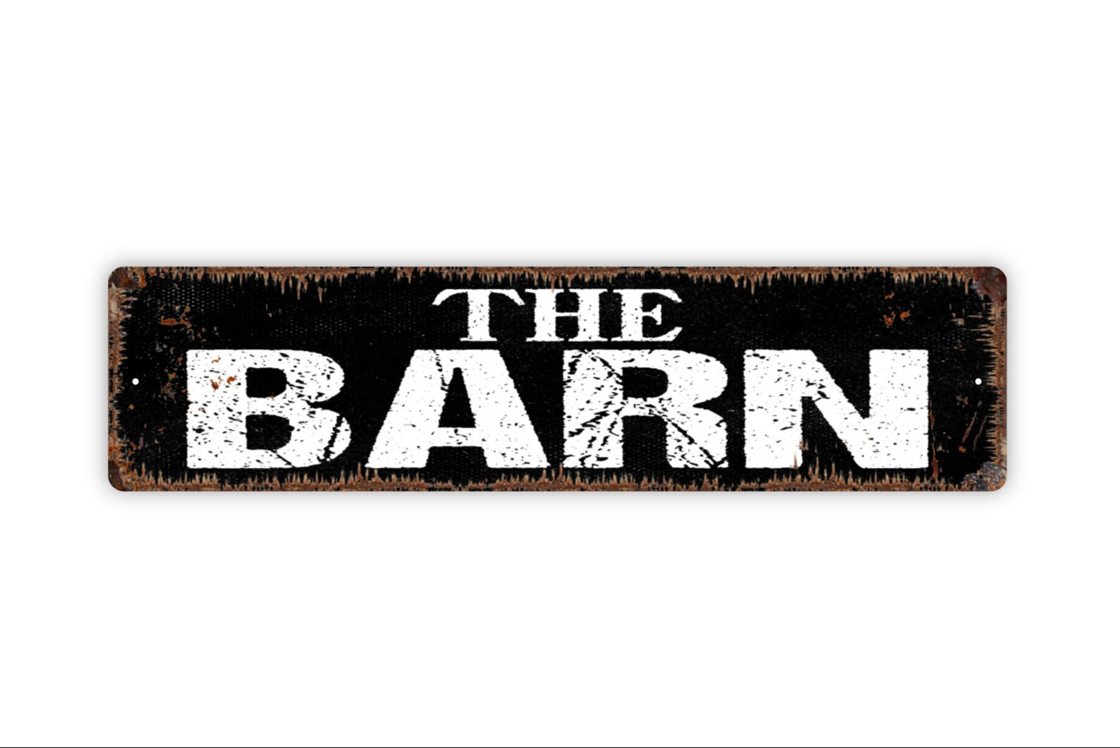 The Barn Sign Rustic Metal Street Sign or Door Name Plate Etsy
