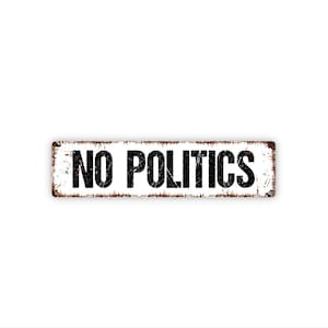 No Politics Sign | House Rules Wall Art | Office Break Room Decor | Neutral Space Sign | Conversation Boundary Decor