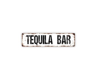 Tequila Bar Sign | Rustic Cantina Wall Decor | Metal Sign for Home Bar, Patio, Kitchen, or Mexican Themed Decor