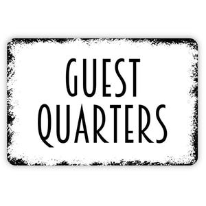 Guest Quarters Sign - Guest Room Bunkhouse Bed And Breakfast Metal Indoor or Outdoor Wall Art