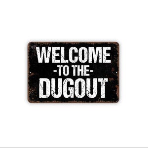 Welcome To The Dugout Sign | Baseball Wall Decor | Softball Team Sign | Metal Sign or Canvas | Sports Locker Room Art | Player Gift