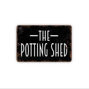The Potting Shed Sign | Garden Wall Decor for Greenhouse Shed Outdoor | Metal Sign or Magnet Gift Room Label immagine 1