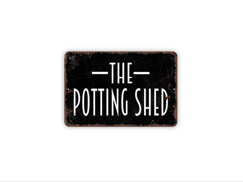 The Potting Shed Sign | Garden Wall Decor for Greenhouse Shed Outdoor | Metal Sign or Magnet Gift Room Label immagine 1