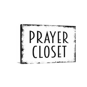 Prayer Closet Sign | Christian Wall Decor for Home Church or Prayer Room | Metal Sign or Canvas for Faith and Inspiration
