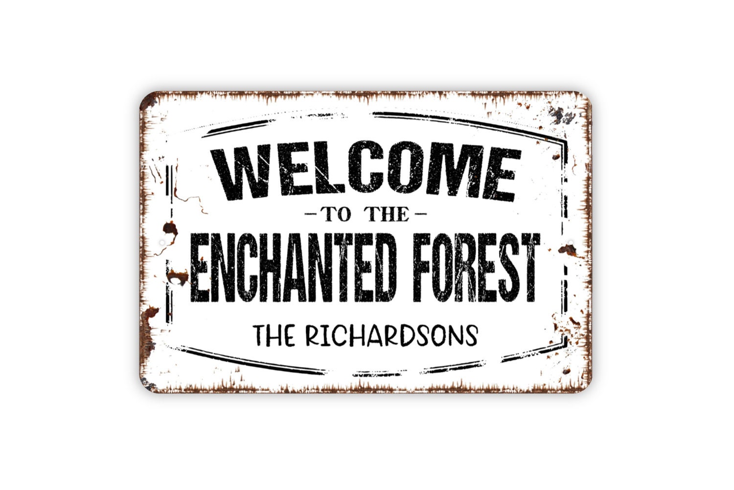Personalized Welcome To The Enchanted Forest Sign - Custom Metal Wall Art Indoor Or Outdoor