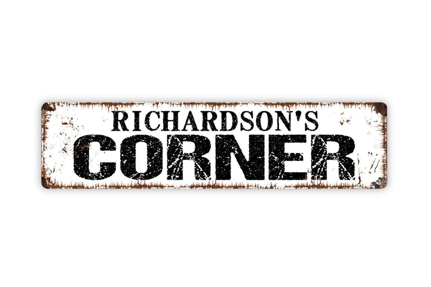 Personalized Corner Sign - Custom Street Name Wall Decor - Home Bar ...