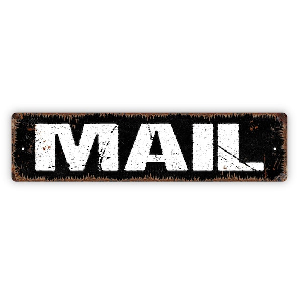 Mail Sign - Mailbox Mailman Leave Packages Here Rustic Street Metal Sign or Door Name Plate Plaque