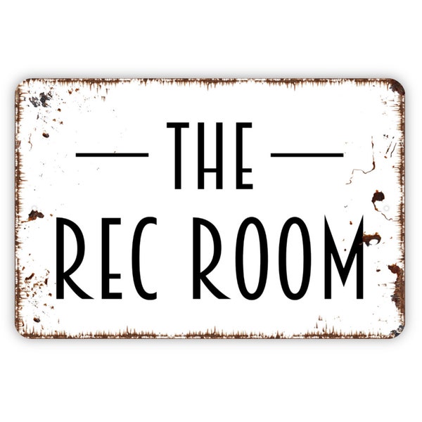 The Rec Room Sign, Metal Sign, Custom Farmhouse Kitchen Wall Metal Sign