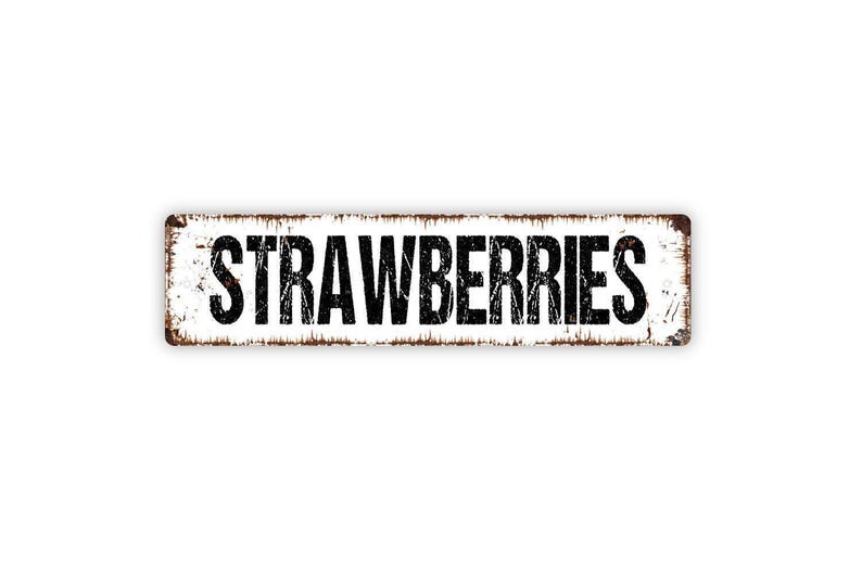 Rustic Strawberry Sign Strawberries Sign | Farm Fresh Fruit Gift | Rustic Kitchen Decor ...