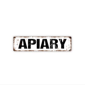 Apiary Metal Sign | Beekeeping Yard Sign for Bee Farm, Garden, Property Warning | Honey Bee Area Beekeeper Decor