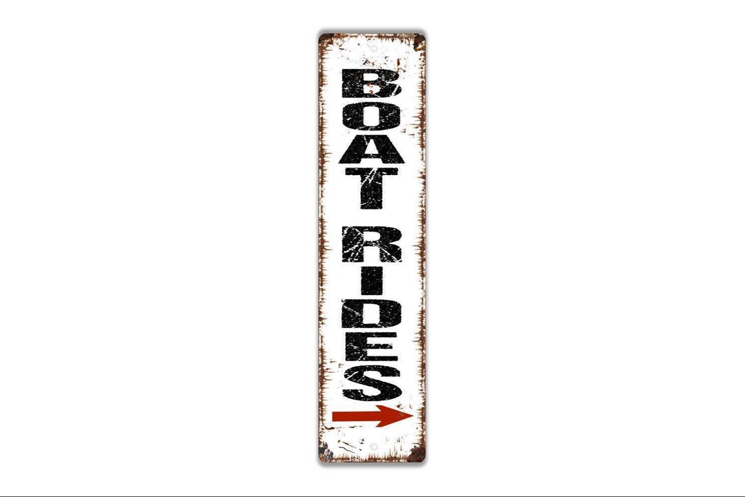Boay Ride Sign Boat Rides With Arrow Sign | Metal Lake Directional Decor for Dock ...