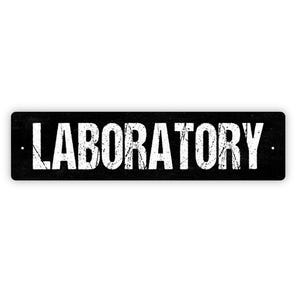 Laboratory Sign - Metal Vinyl Sticker Or  Street Sign or Door Name Plate Plaque