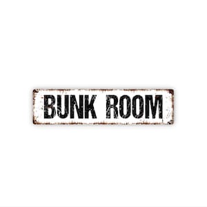 Bunk Room Sign | Metal Wall Decor for Cabin, Lake House, Camp, Kids Room | Rustic Sleeping Area Lodge Style Sign