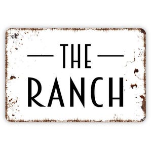 The Ranch Sign, Metal Sign, Farmhouse Contemporary Modern Wall Metal Sign