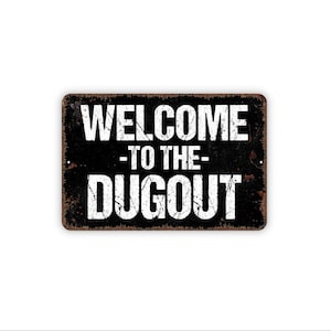 Welcome To The Dugout Sign | Baseball Wall Decor | Softball Team Sign | Metal Sign or Magnet | Sports Locker Room Art | Player Gift