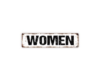Women Restroom Sign Revealed | Metal Bathroom Sign for Public Office Store | Restroom Wall Sign
