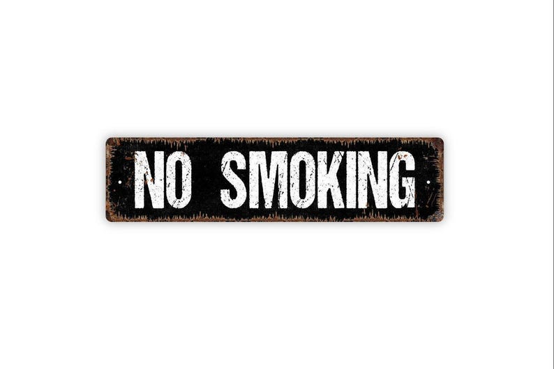 No Smoking Sign | Smoke Free Area Wall Art | Property Rules Warning Sign | Door Entry Office Home Decor image 4