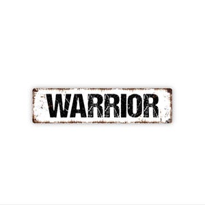 Warrior Sign | Strength Motivation Wall Art | Faith Focus Mindset Decor | Prayer Room Office Gym Inspirational Sign image 1