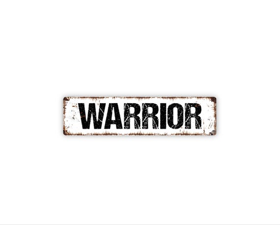 Warrior Sign | Strength Motivation Wall Art | Faith Focus Mindset Decor | Prayer Room Office Gym Inspirational Sign