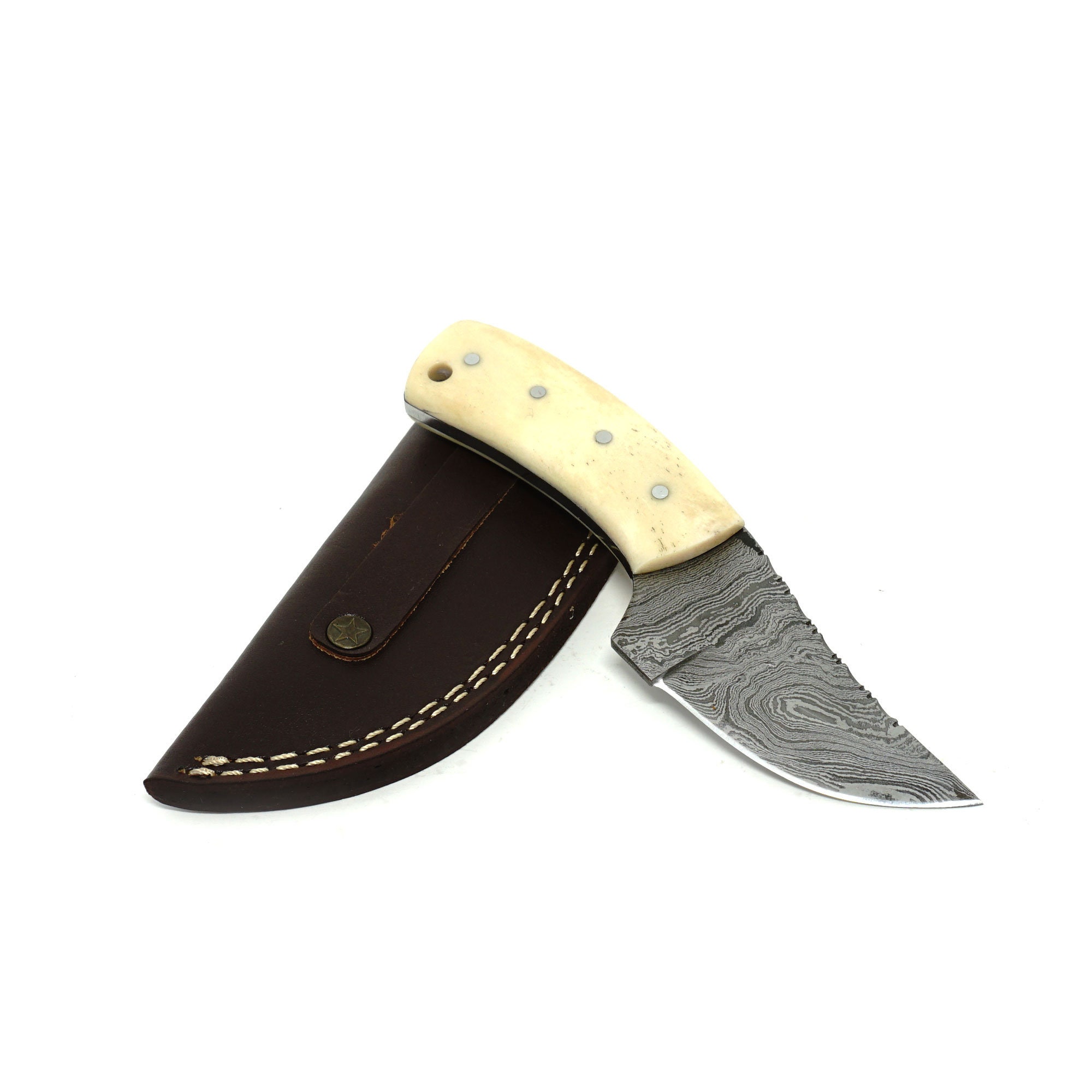 Damascus 1095n20 Steel Safety Box Opener Knife With Walnut Handle,  Non-sharp 